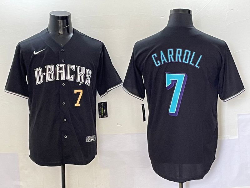 Men 2025 Arizona Diamondback #7 Garroll Black Joint Name Nike MLB Jersey style 1->arizona diamondback->MLB Jersey